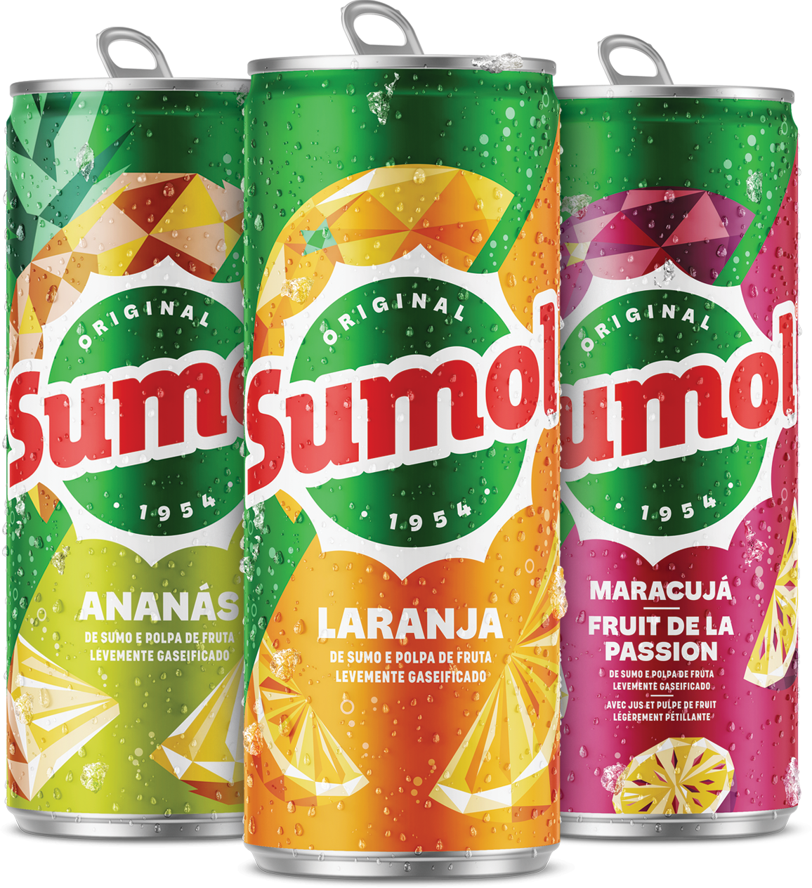 Latas de Sumol: Ananás, Laranja e Maracujá
